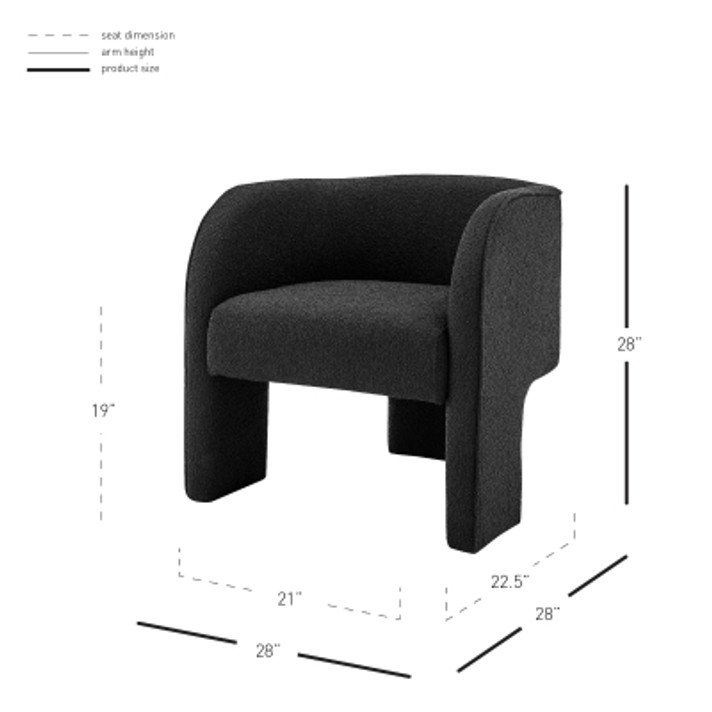 Macio Accent Arm Chair, Boucle Black