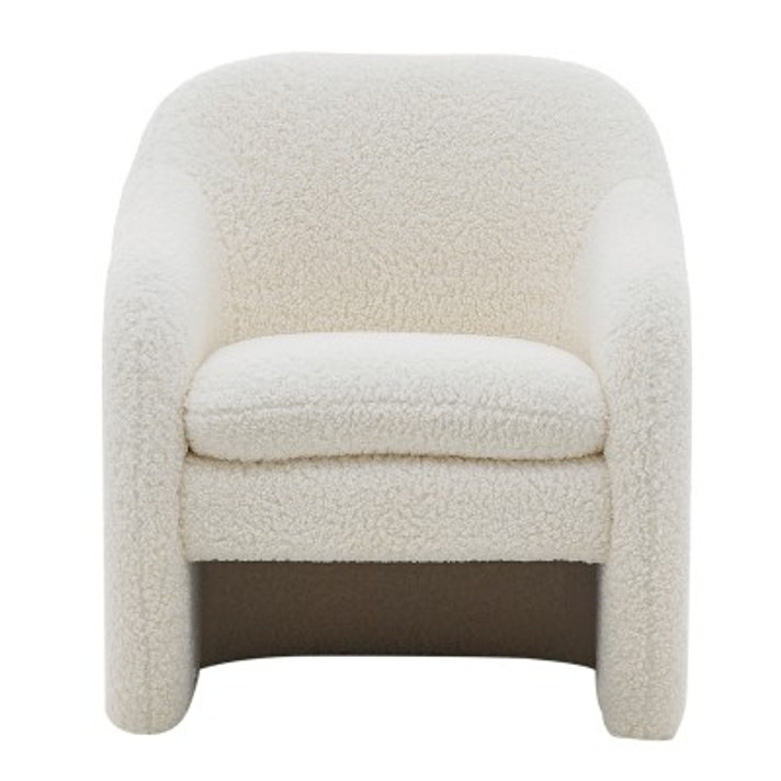 Zelma Faux Shearling  Arm Chair, Shearling Beige