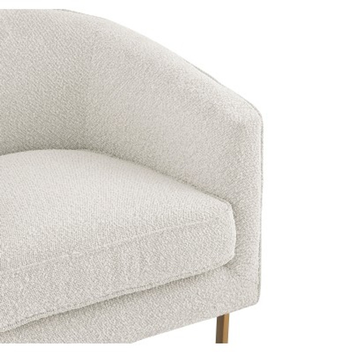 Hershel Arm Chair Antique Gold Legs, Boucle Beige