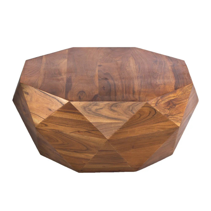 Mango Dark Wood Diamond Geometric Coffee Table