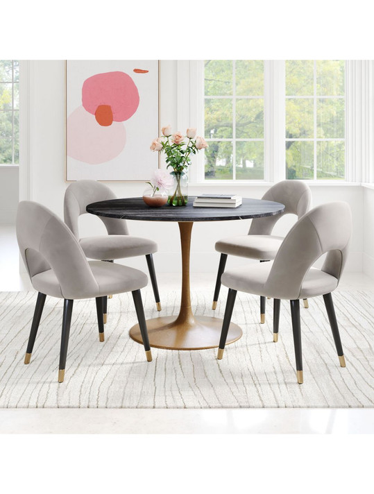 Taja Dining Table Black + Gold