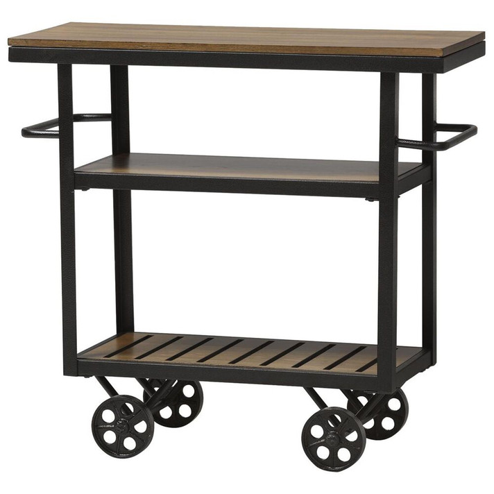 Kenroy Metal and Wood Mobile  Serving Cart