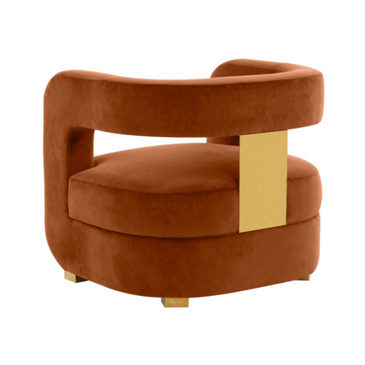 Ayanna Burnt Sienna Velvet Accent Chair