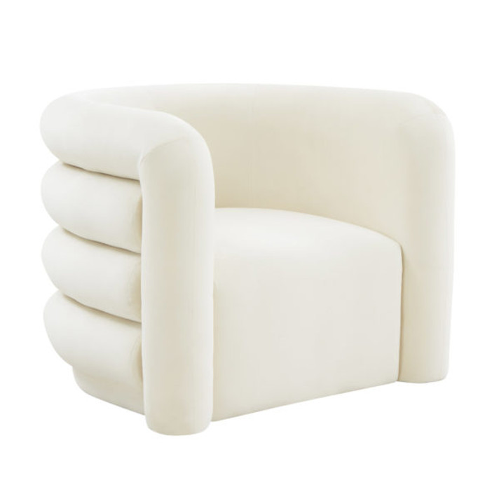 Curves Cream Velvet Lounge Chair