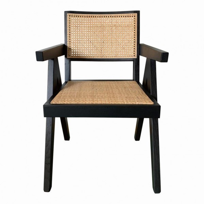 Jeanneret Design Arm Chair, Black