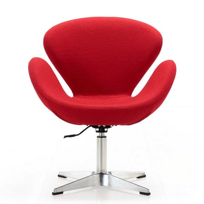 Swank Swivel Accent Chair, Raspberry Red