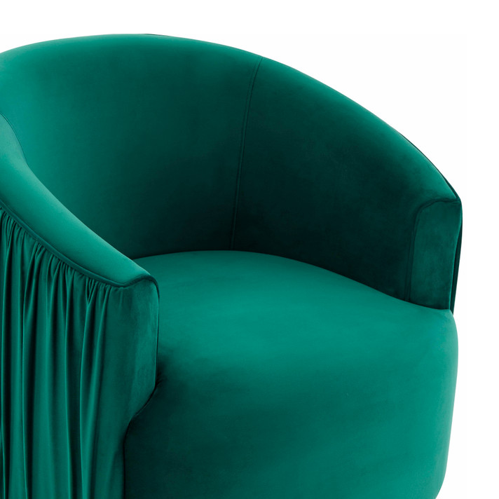 Lowery Forest Green Pleated Swivel Chair