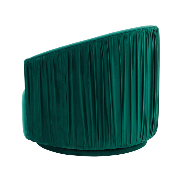 Lowery Forest Green Pleated Swivel Chair