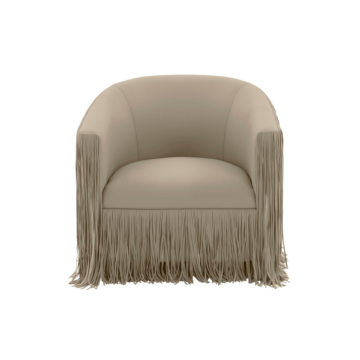 Soirée Fringe Swivel Chair, Grey