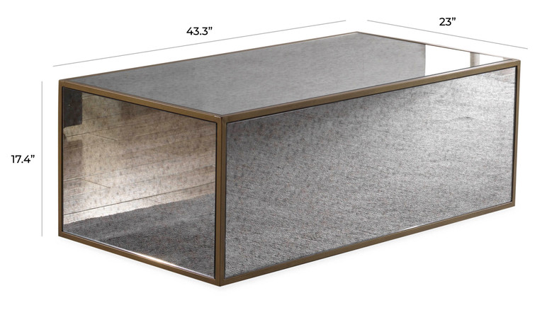 Lovato Mirrored Rectangular Coffee Table