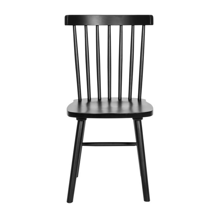 Olga Wood Spindle Dining Chairs, Black