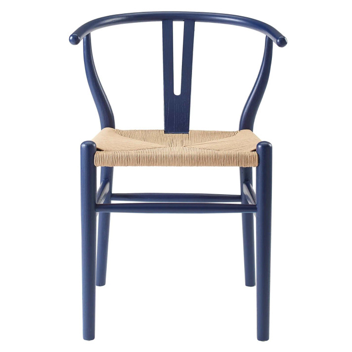 Wishbone Dining Wood Side Chair, Midnight Blue