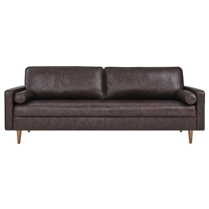 Doppler 88" Leather Sofa, Brown