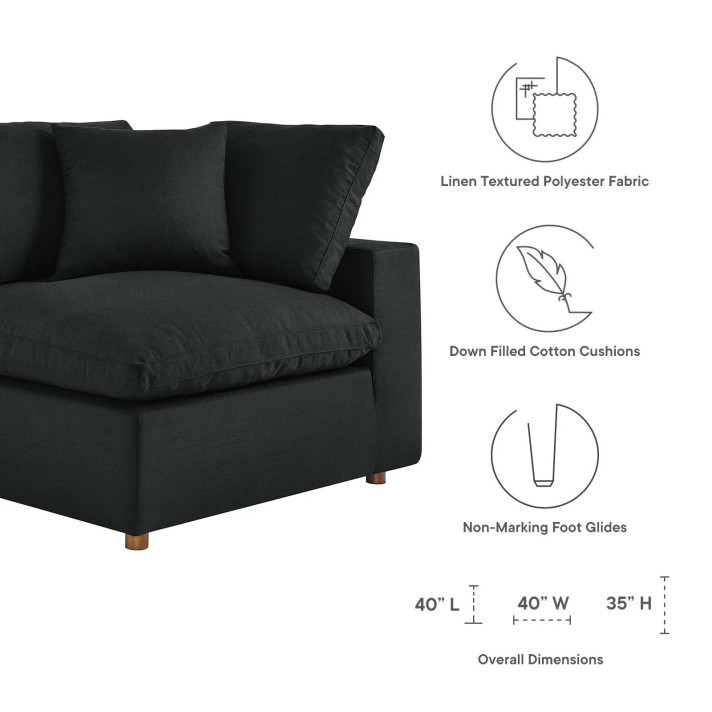 Crux Movie Night Sofa Sectional, Black