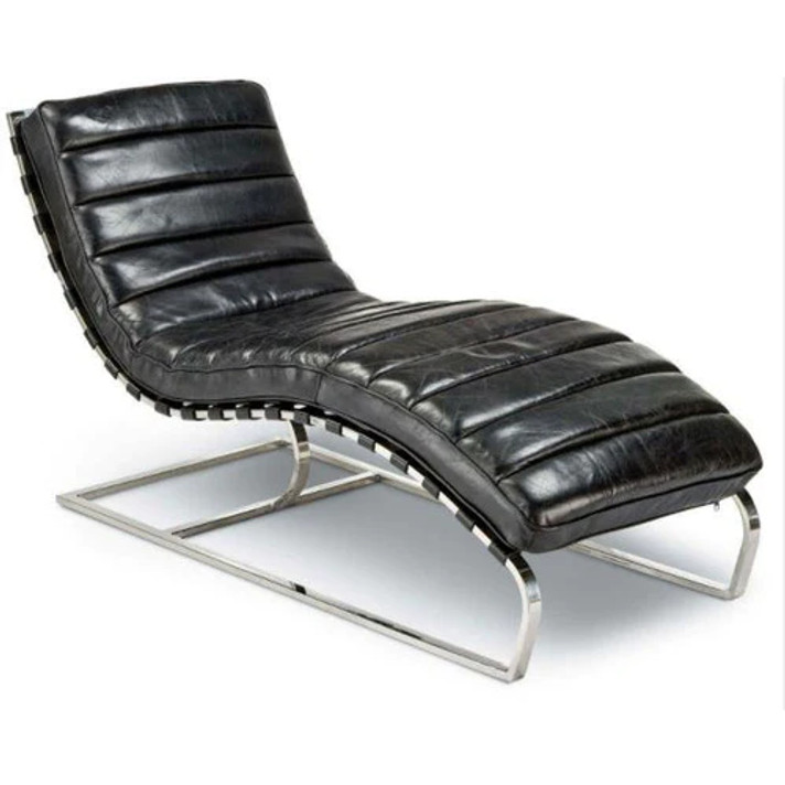 Layback Daybed Lounge Chair, Black