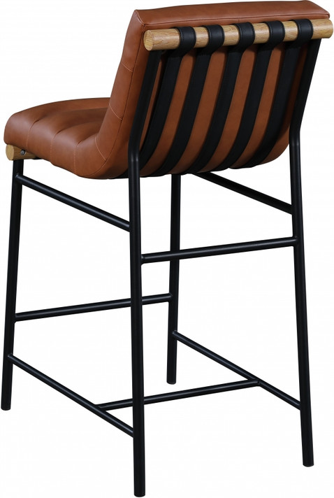 Brody Faux Cognac Leather Counter Stool