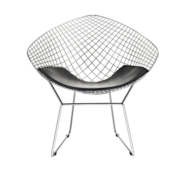 Diamond Wire Chair, Chrome and Black