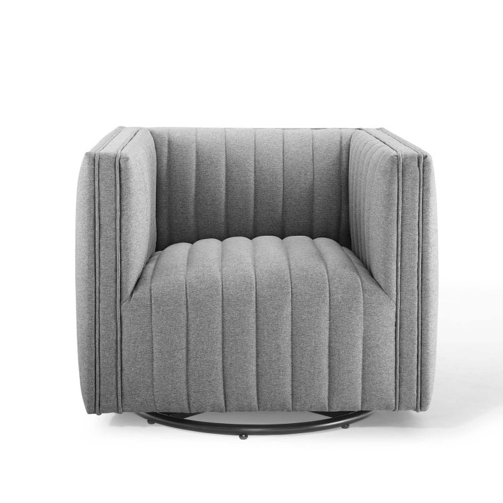 Copeland Upholstered Fabric Armchair, Light Gray