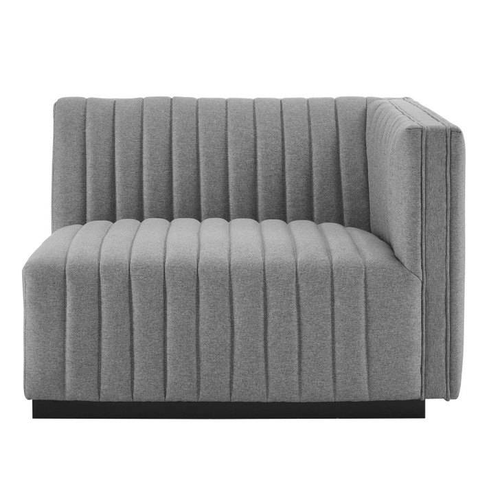 Copeland Tufted Upholstered Fabric 5-Piece Sectional, Light Gray