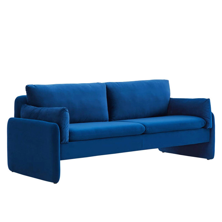 Jackie Performance Velvet Sofa, Navy