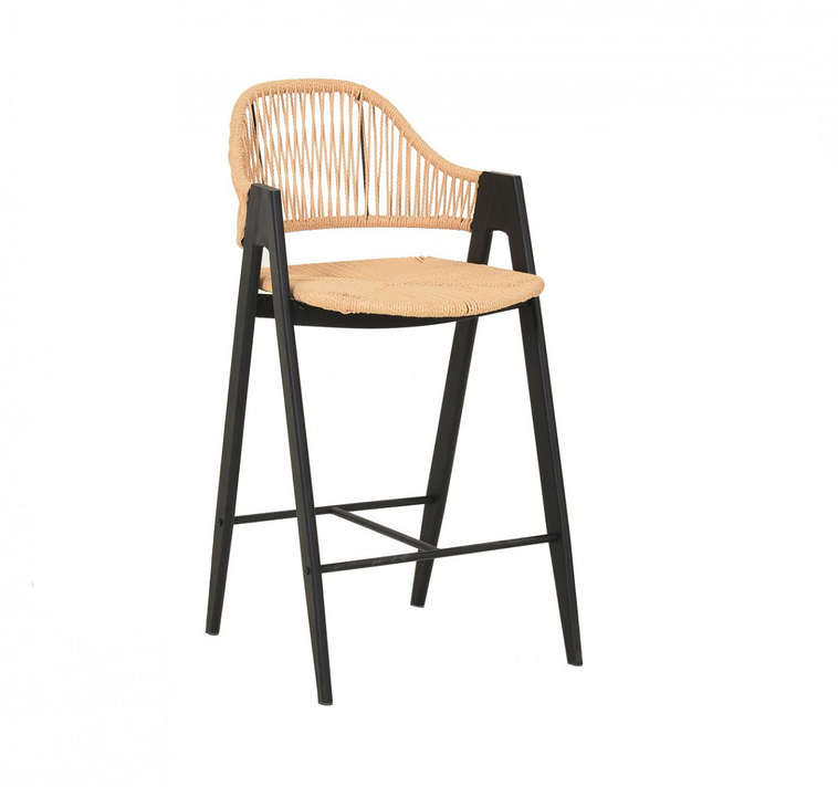 Silo Modern Rattan Counter Stool, Set of Two