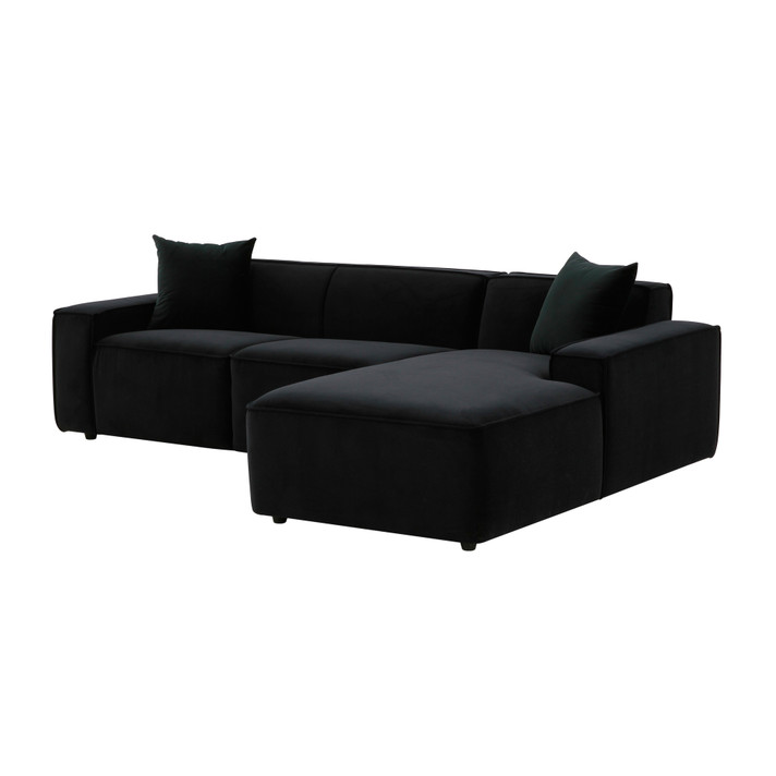 Olifax Black Velvet Sectional RAF