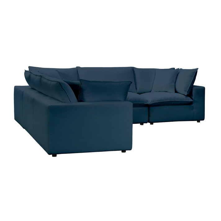 Malibu Modular 5 Piece L-Sectional Sectional, Navy