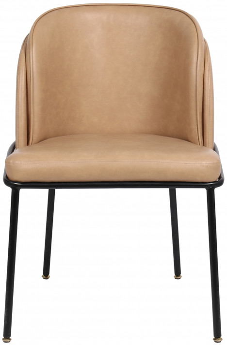 Couple Tan Vegan Leather Dining Chair, Set of 2