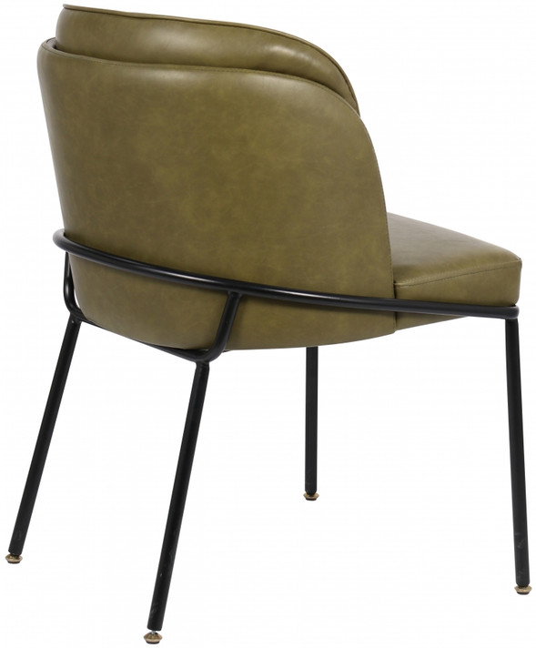 Couple Olive Vegan Leather Dining Chair, Set of 2