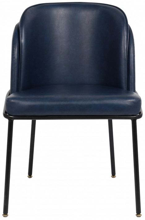 Couple Navy Vegan Leather Dining Chair, Set of 2