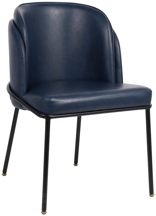Couple Navy Vegan Leather Dining Chair, Set of 2