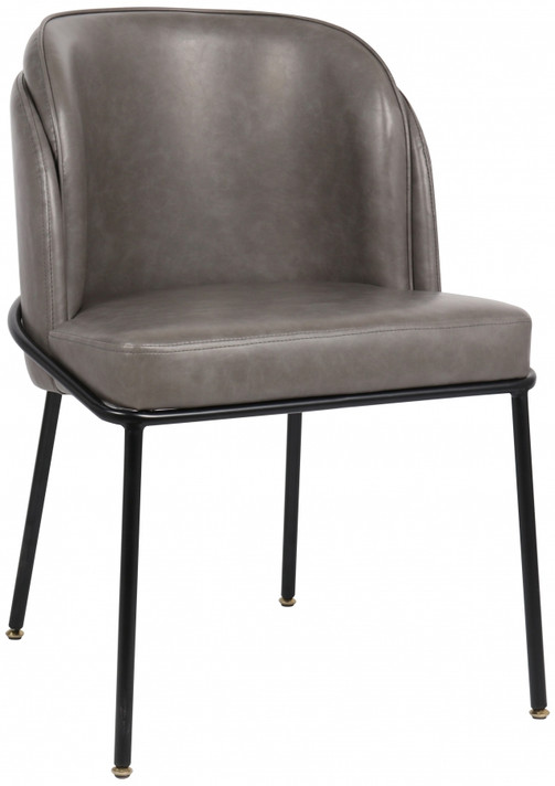 Couple Grey Vegan Leather Dining Chair, Set of 2
