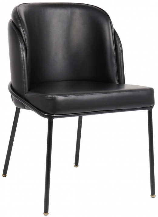 Couple Black Vegan Leather Dining Chair, Set of 2