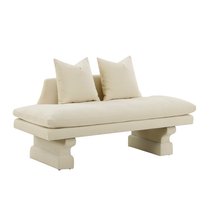 Hygeia Velvet Pedestal Sofa, Champaign