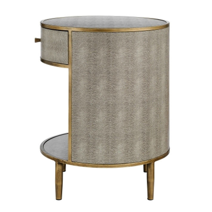 Loraine Round Shagreen Side Table