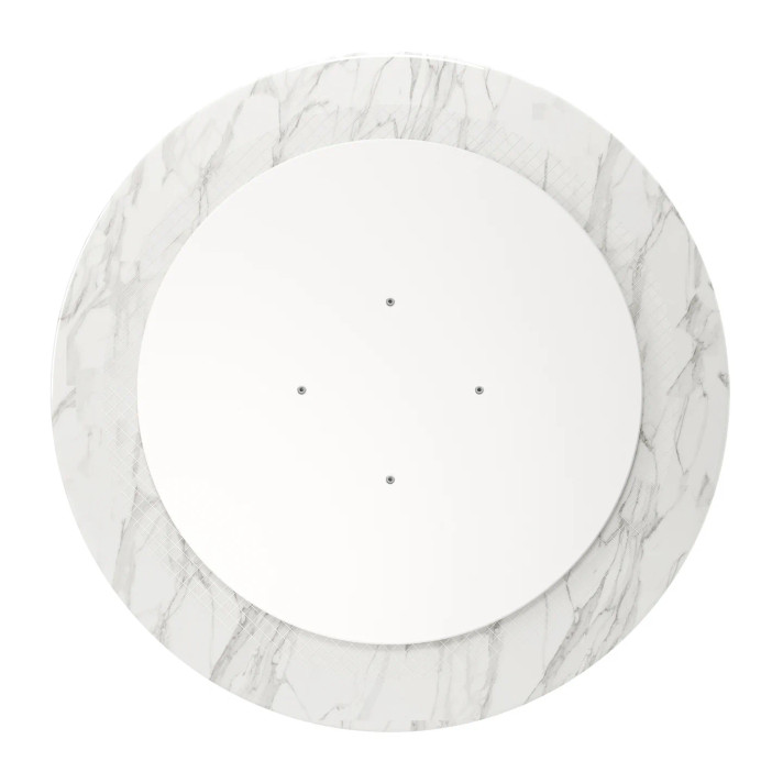 Pedestal Design 40" Round Marble Dining Table, Gray Base