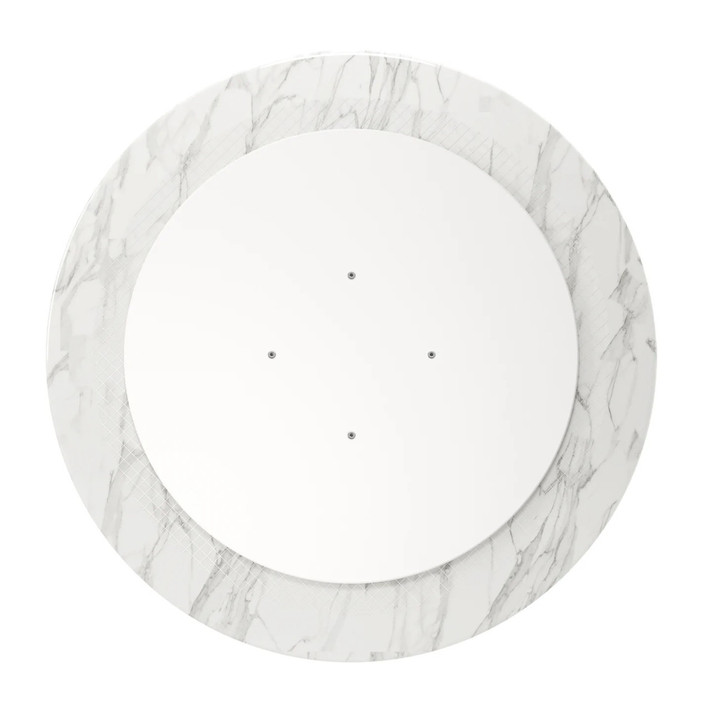 Pedestal Design 32" Round Marble Dining Table, White Base