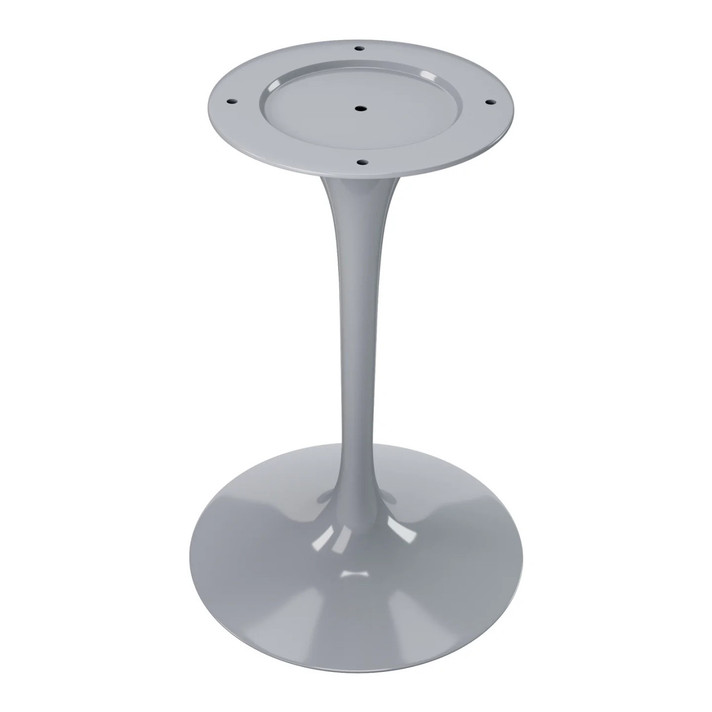 Pedestal Design 32" Round Marble Dining Table, Gray Base