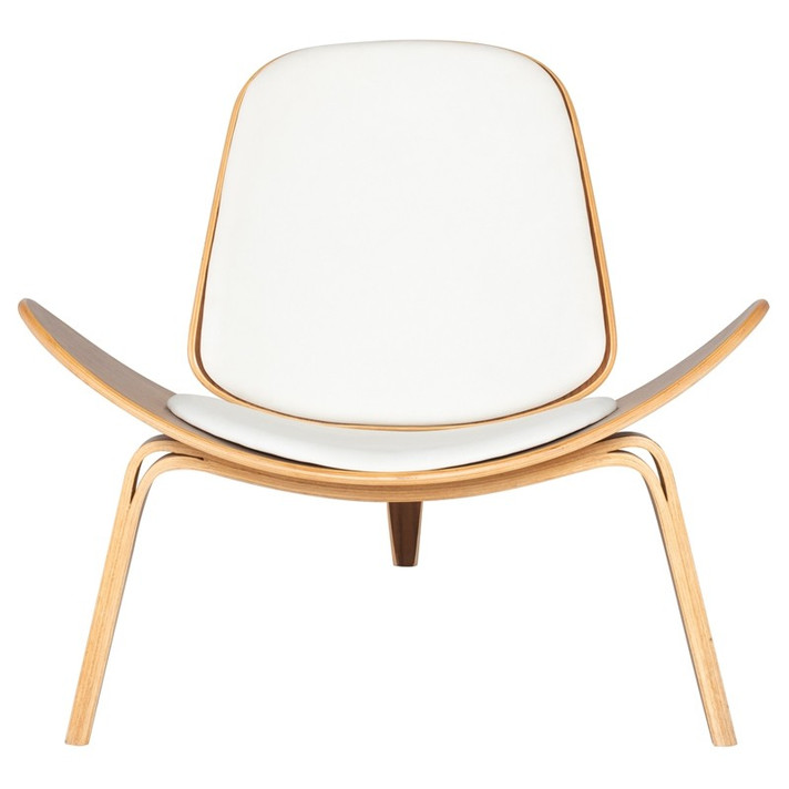Aramis Shell Chair White, Walnut
