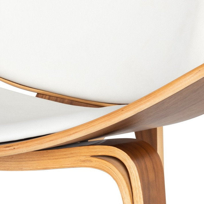Aramis Shell Chair White, Walnut