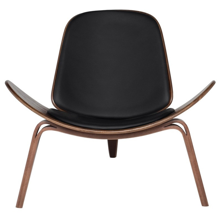 Aramis Shell Chair Black, Dark Walnut