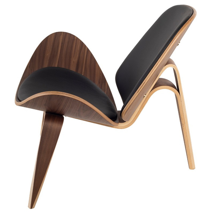 Aramis Shell Chair Black, Walnut