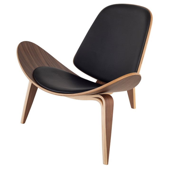 Aramis Shell Chair Black, Walnut