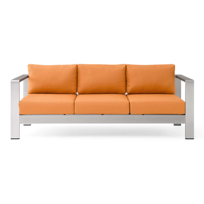 Shore Outdoor Patio Aluminum Sofa, Orange