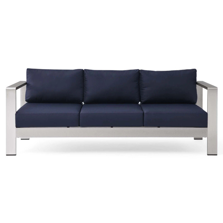 Shore Outdoor Patio Aluminum Sofa, Navy