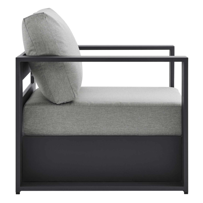 Toledo Outdoor Patio Aluminum Armchair, Gray Gray Toledo Outdoor Patio Aluminum Armchair, Gray Gray