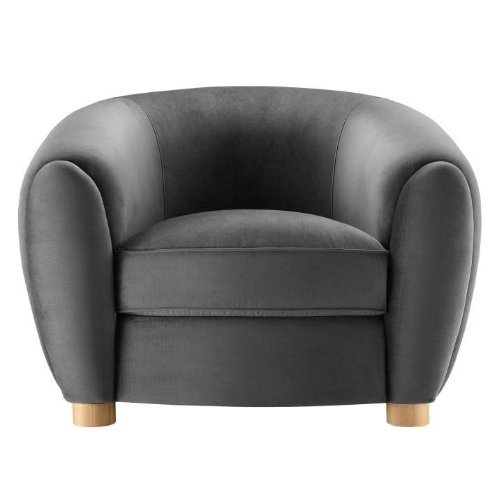 Polar Bear Armchair, Gray Velvet