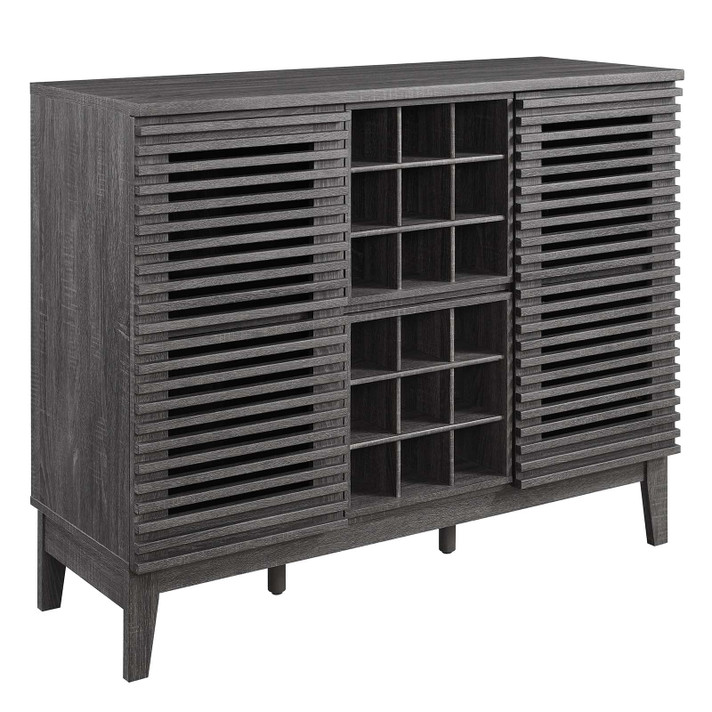 Frank Lloyd Expanded Bar Cabinet, Charcoal