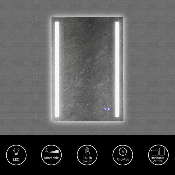 Captiva 24 X 36 Frameless LED Illuminated Bathroom Mirror