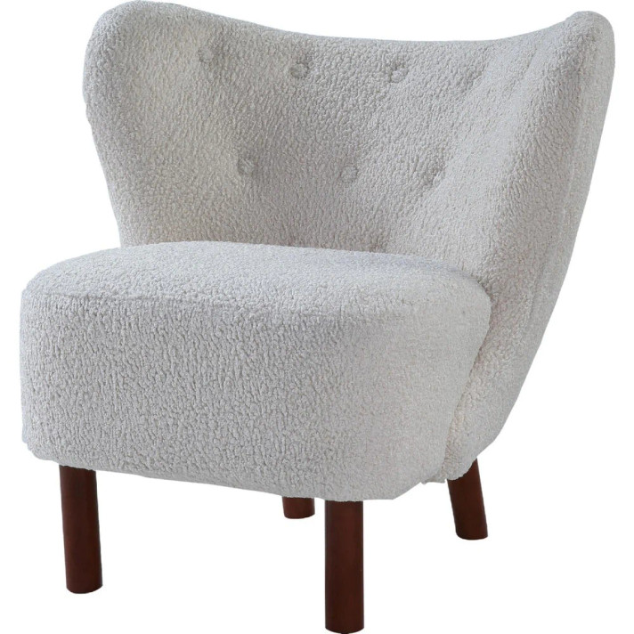 Pelican Tufted Wingback Accent Chair, White Teddy Sherpa